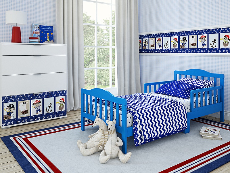Кровать для дошкольников Candy размер 150 х 70 см, синяя  
